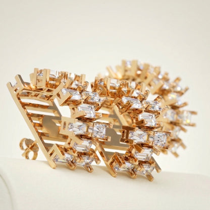 The Grand Baguette Hoop Studs