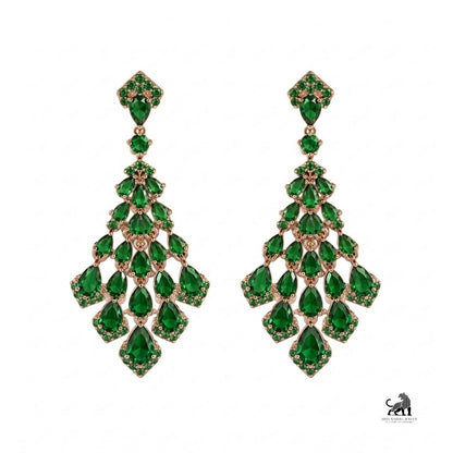 Emerald Cascade Chandelier Earrings