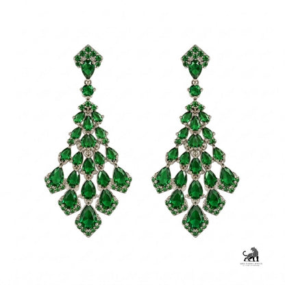 Emerald Cascade Chandelier Earrings