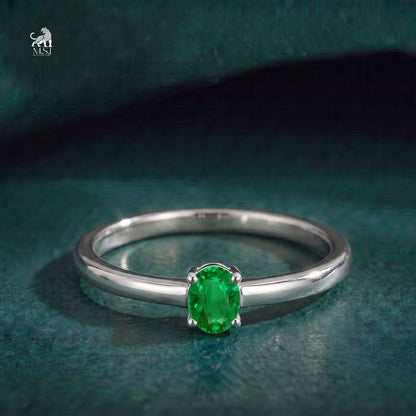The Emerald Oval-Cut Solitaire Ring