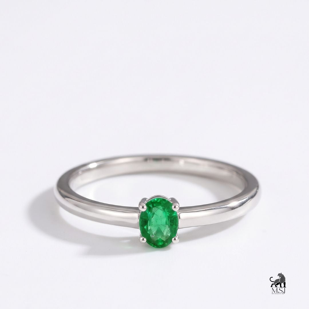 The Emerald Oval-Cut Solitaire Ring
