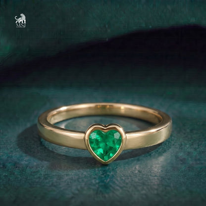 The Emerald Heart-Cut Solitaire Ring