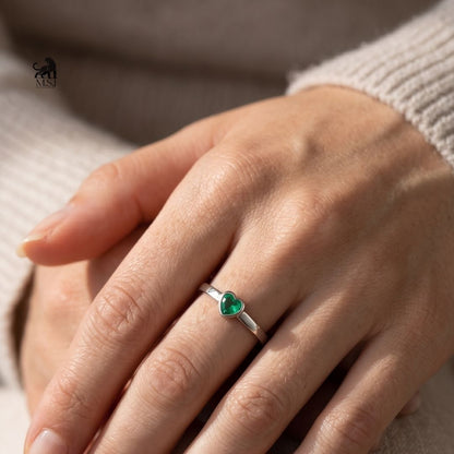 The Emerald Heart-Cut Solitaire Ring