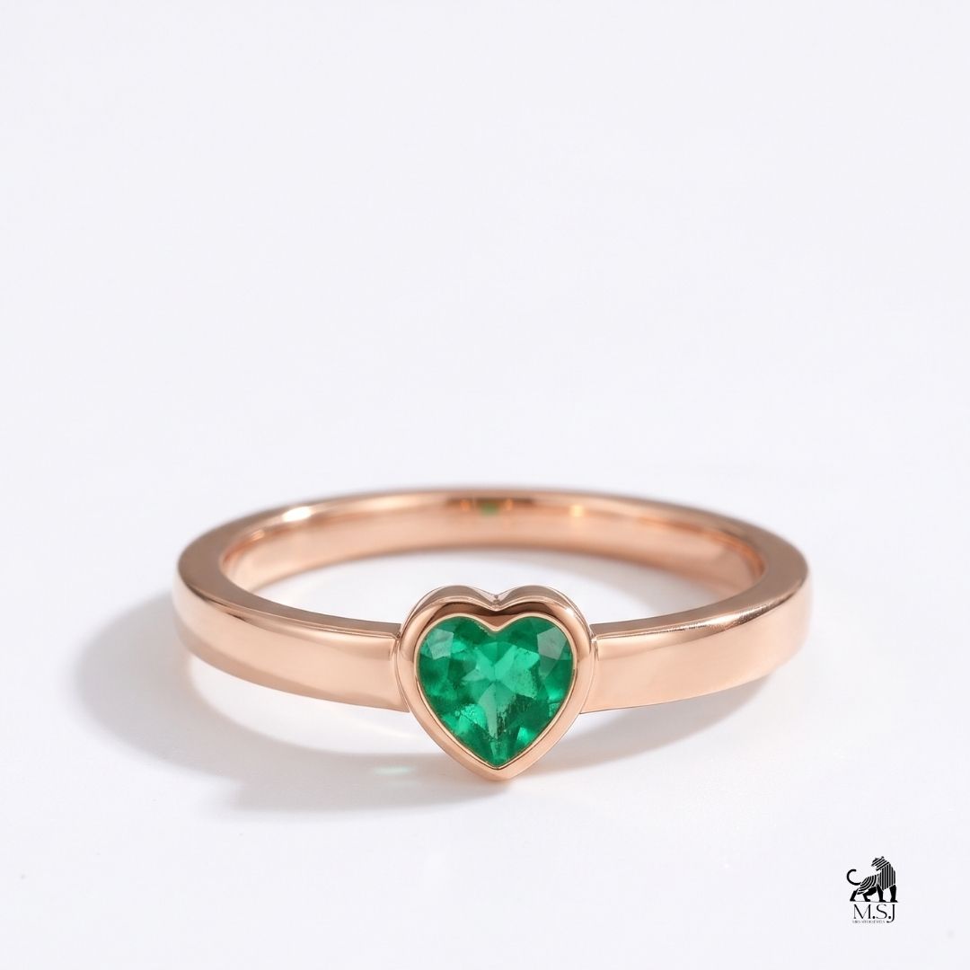 The Emerald Heart-Cut Solitaire Ring
