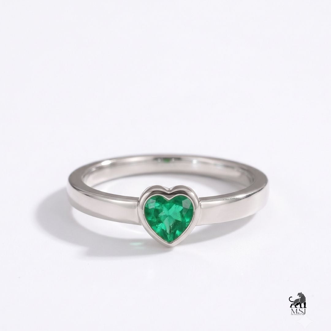 The Emerald Heart-Cut Solitaire Ring