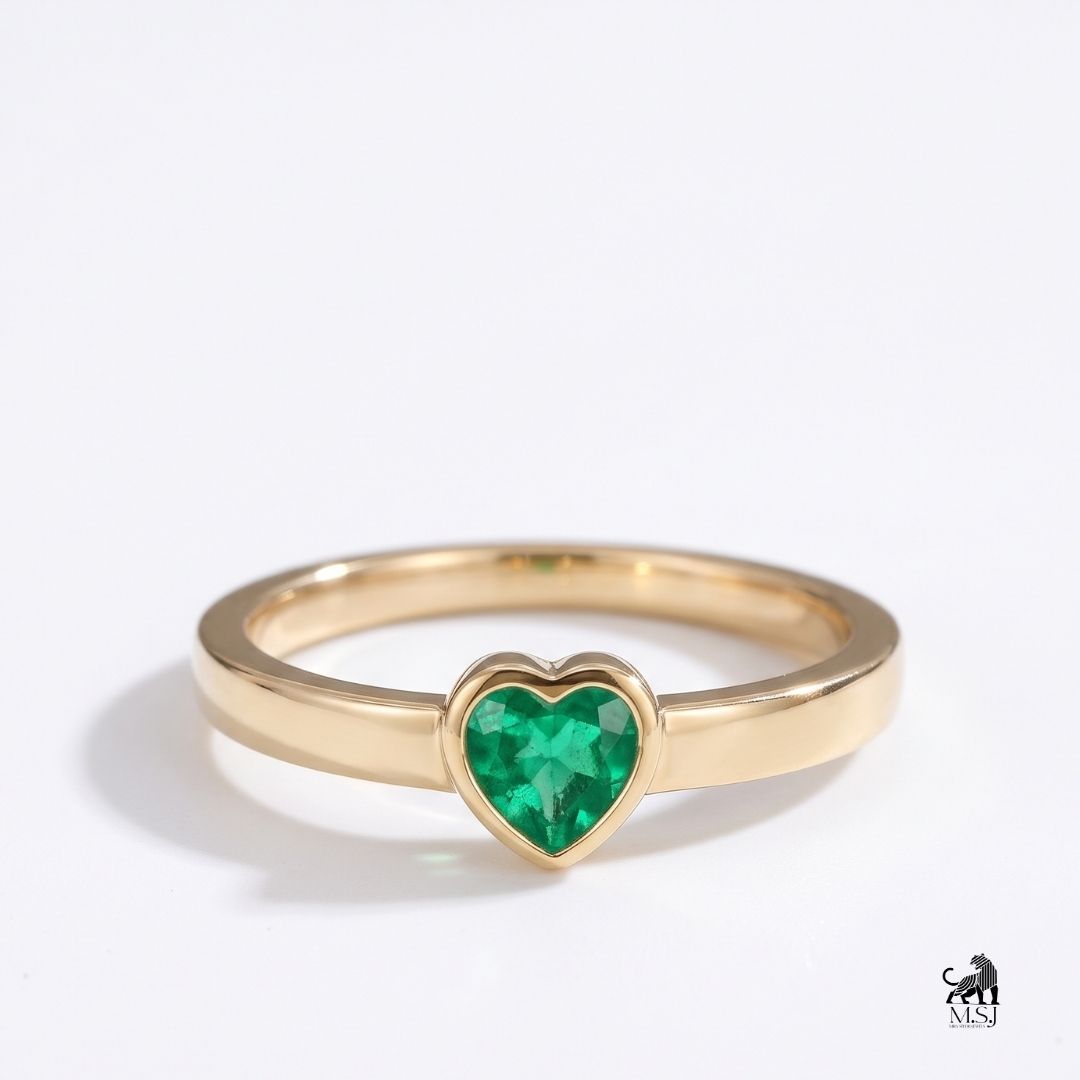 The Emerald Heart-Cut Solitaire Ring
