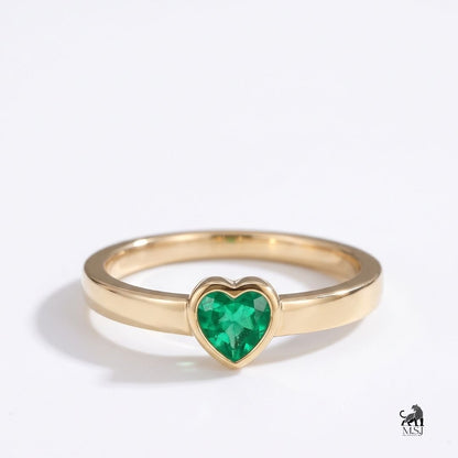 The Emerald Heart-Cut Solitaire Ring