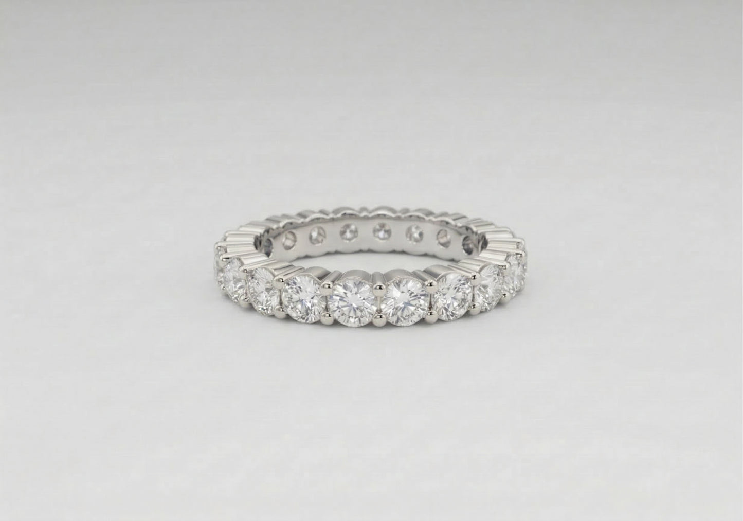 Round-Cut Shared Prong Diamond Eternity Band
