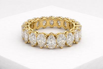 Pear-Cut Shared Prong Diamond Eternity Ring