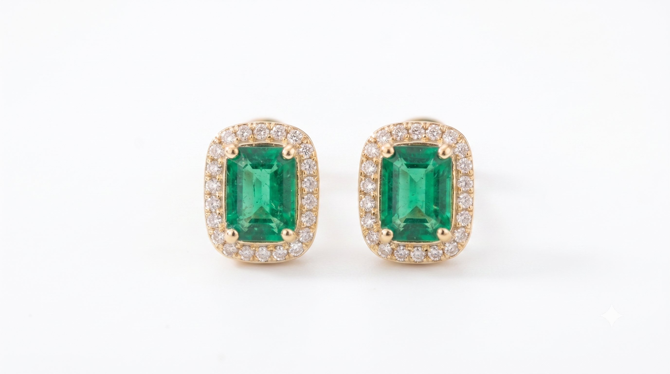 Aurelia Emerald Green Halo Stud Earrings