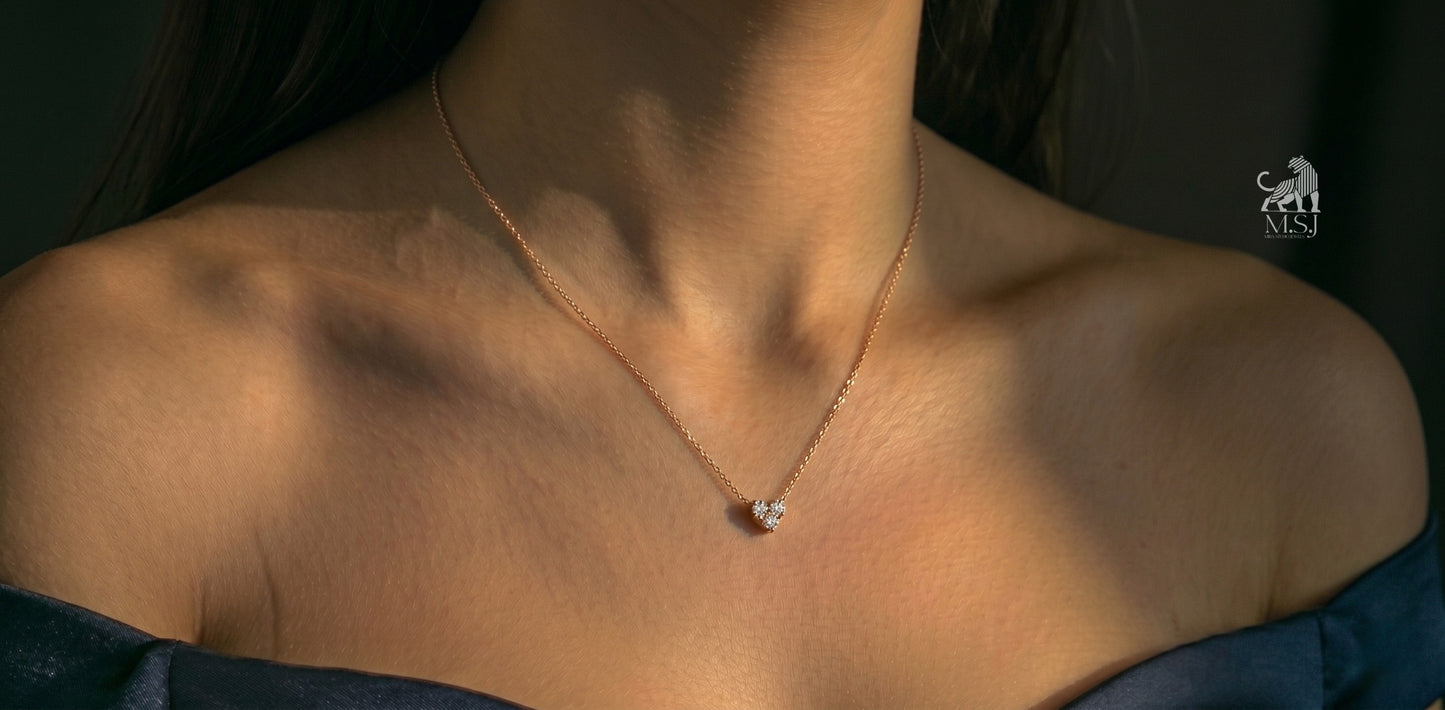 The Tri-Amour Diamond Cluster Pendant