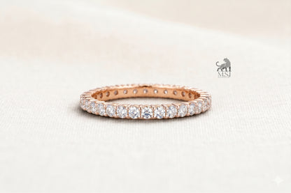 The Lumière Two-Tone Diamond Eternity Ring in rose gold