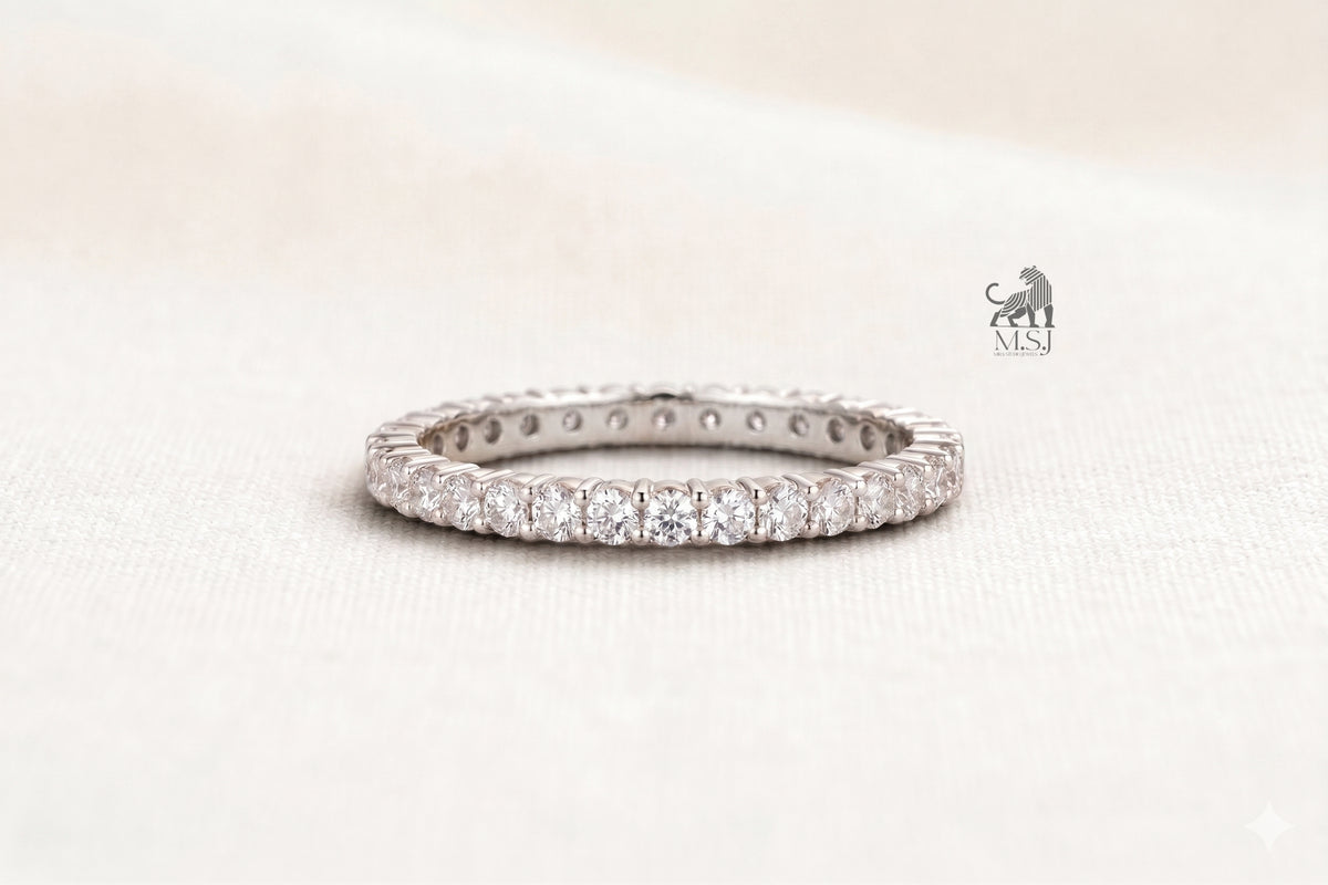 The Lumière Two-Tone Diamond Eternity Ring in white gold