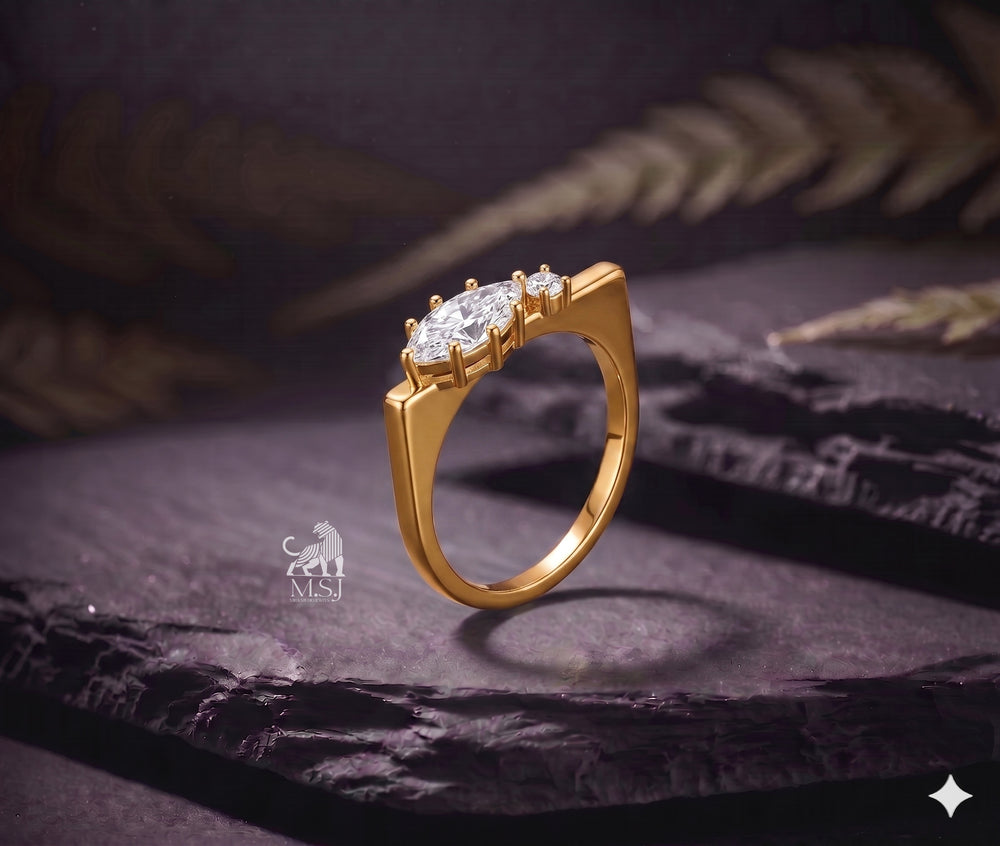 The Marquise Muse Two-Stone Diamond Ring - lab-grown diamond ring, styled product photo