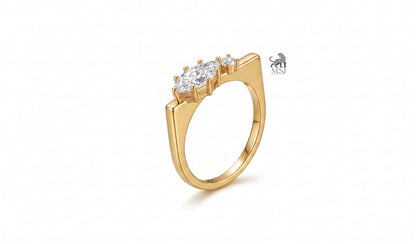The Marquise Muse Two-Stone Diamond Ring in yellow gold