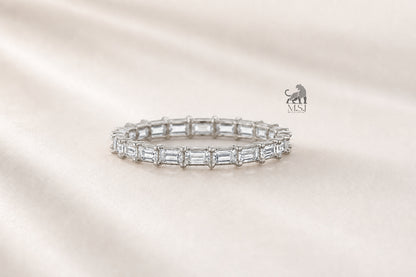 Emerald Cut Diamond Eternity Band in white gold