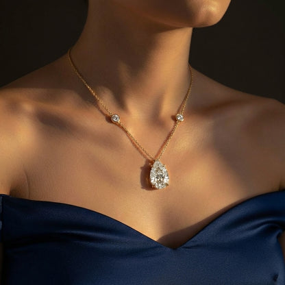 Aurelia Pear Solitaire Necklace