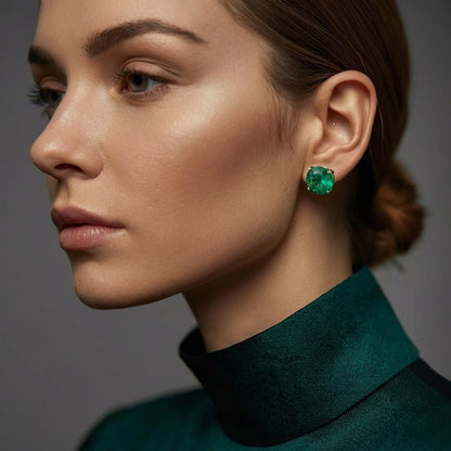 The Emerald Solitaire Studs