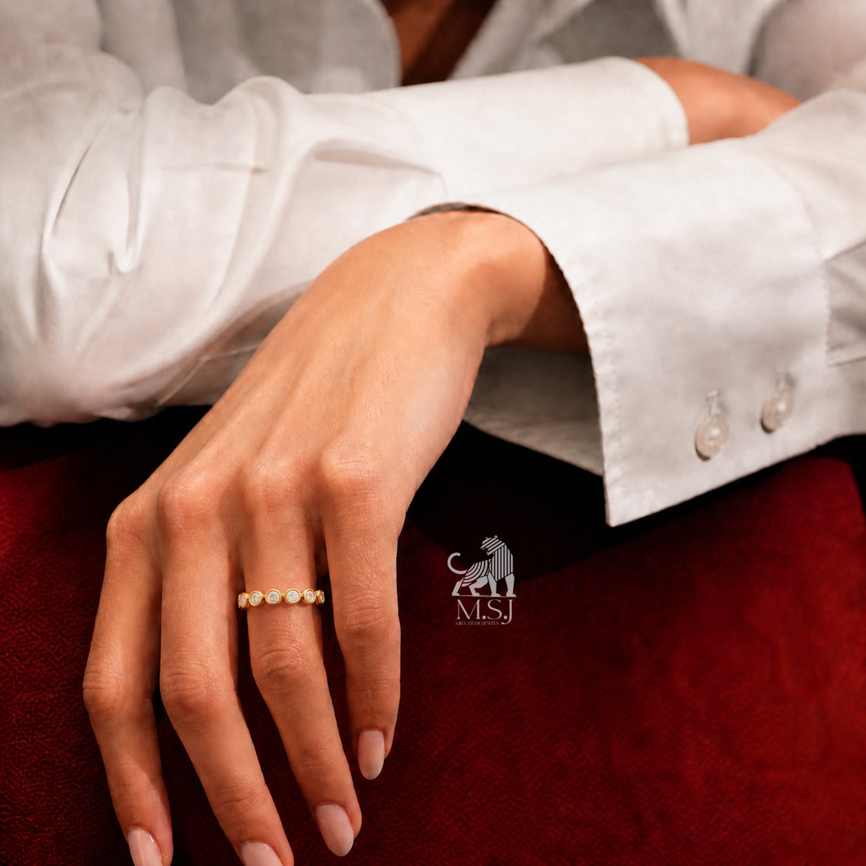 Luna Bezel Diamond Band