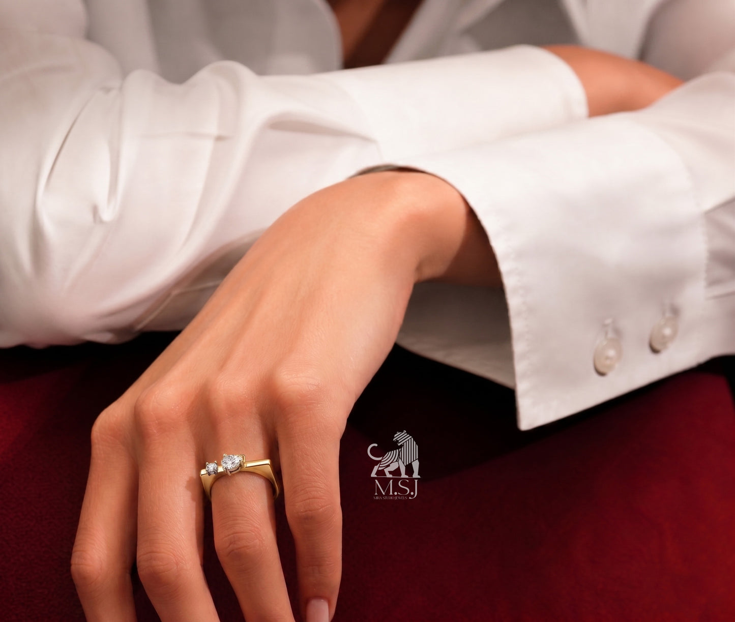 Marquise Diamond Three-Stone Ring