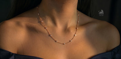 Bezel Set Diamond Station Necklace