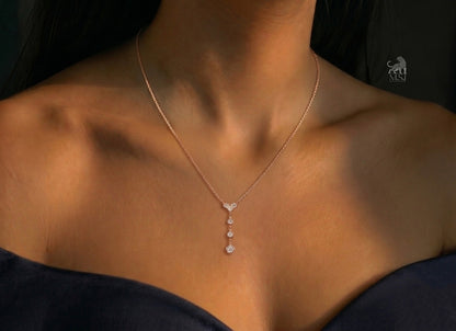Diamond Drop Station Necklace
