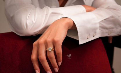 Twin Pear Radiance Open Diamond Ring worn on a hand