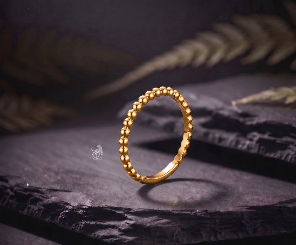 Beaded Harmony Band Ring - lab-grown diamond ring, styled product photo