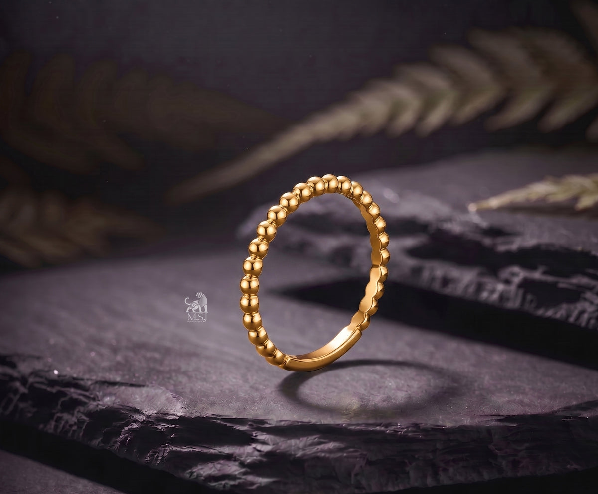 Beaded Harmony Band Ring - lab-grown diamond ring, styled product photo