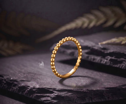Beaded Harmony Band Ring - lab-grown diamond ring, styled product photo