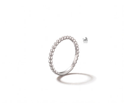 Beaded Harmony Band Ring in white gold