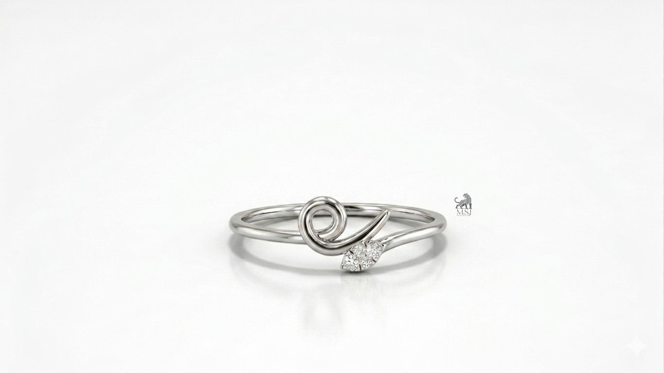 Infinity Loop Diamond Accent Ring in white gold
