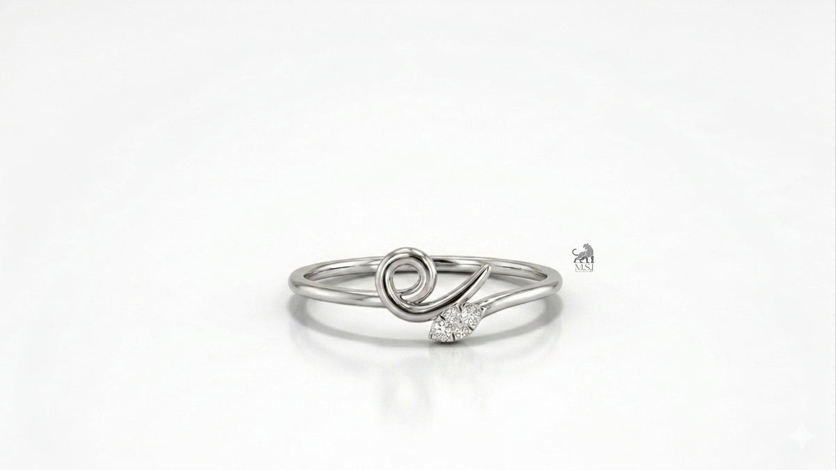 Infinity Loop Diamond Accent Ring in white gold
