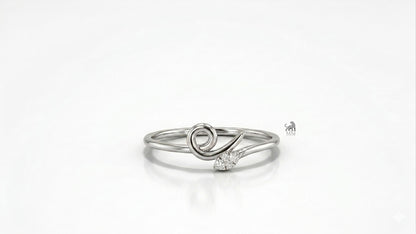 Infinity Loop Diamond Accent Ring in white gold