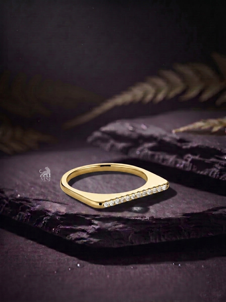 Celeste Diamond Pavé Band Ring - lab-grown diamond ring, styled product photo
