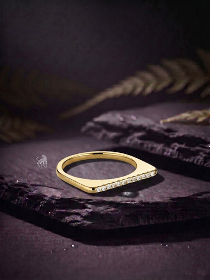 Celeste Diamond Pavé Band Ring - lab-grown diamond ring, styled product photo