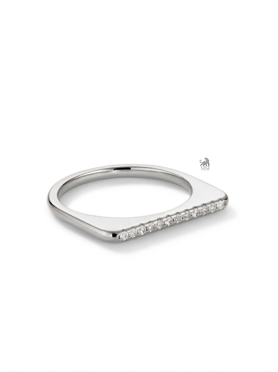 Celeste Diamond Pavé Band Ring in white gold