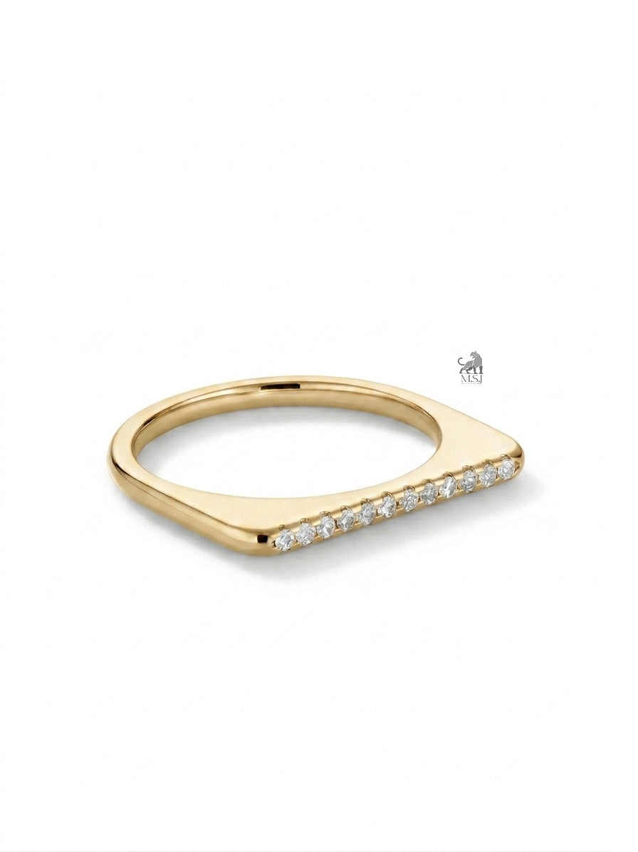 Celeste Diamond Pavé Band Ring in yellow gold