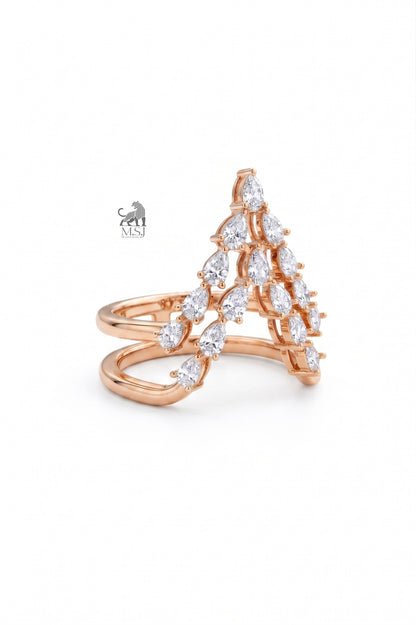 Celestia Pear Lab-Grown Diamond Cascade Ring