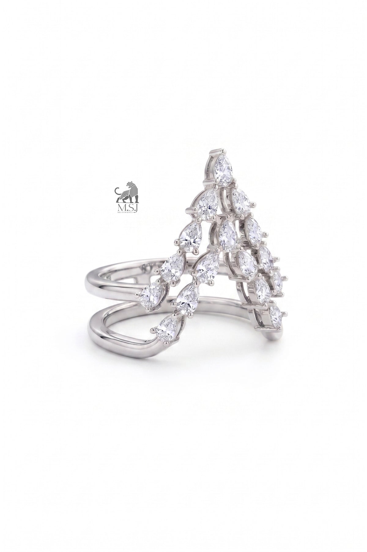 Celestia Pear Lab-Grown Diamond Cascade Ring