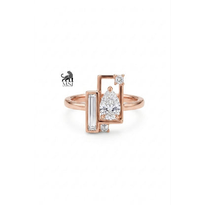 Geometric Muse Pear Lab-Grown Diamond Ring