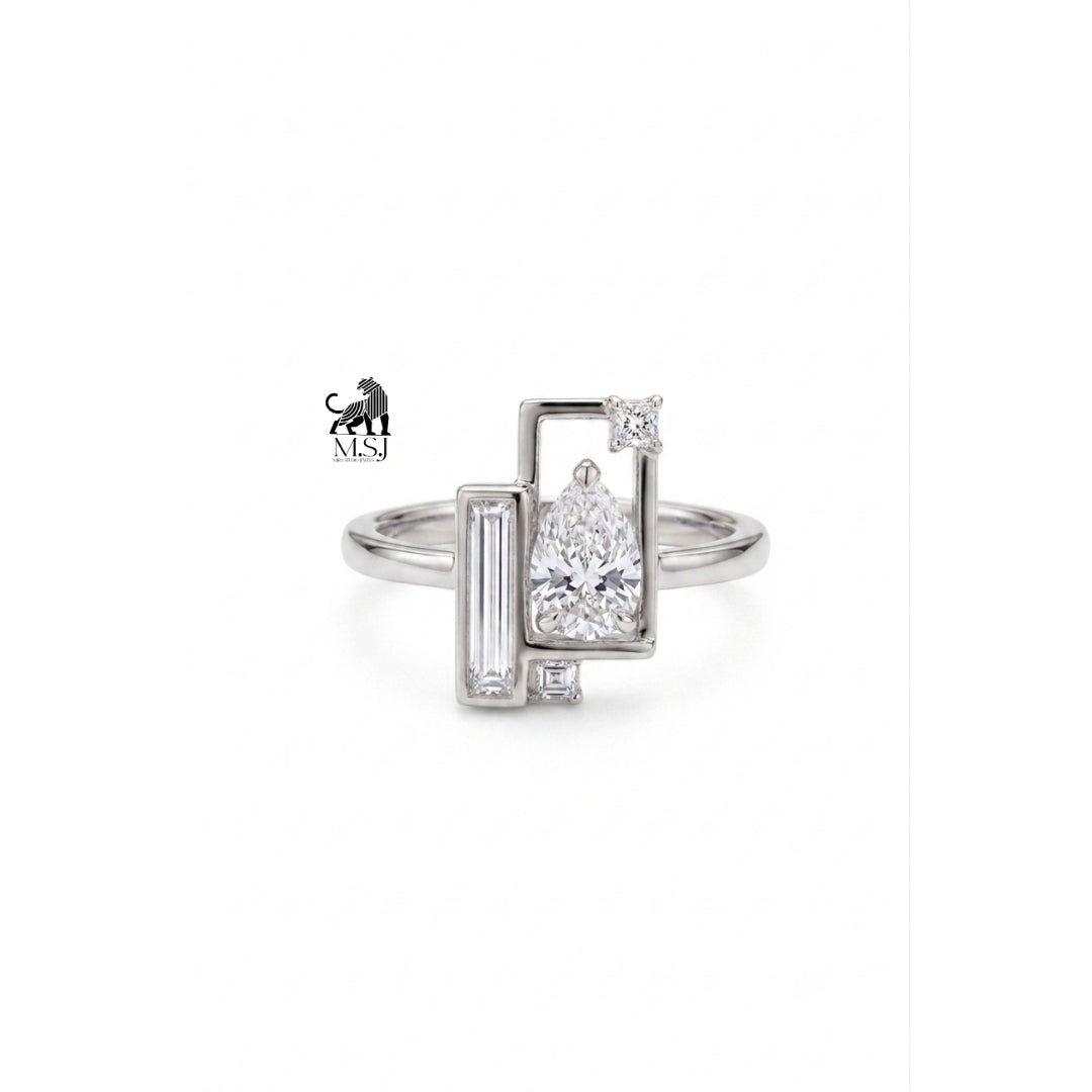 Geometric Muse Pear Lab-Grown Diamond Ring