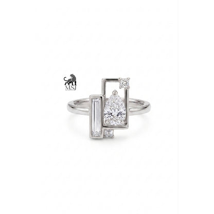 Geometric Muse Pear Lab-Grown Diamond Ring