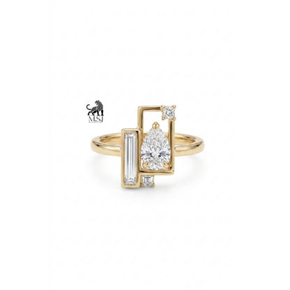 Geometric Muse Pear Lab-Grown Diamond Ring