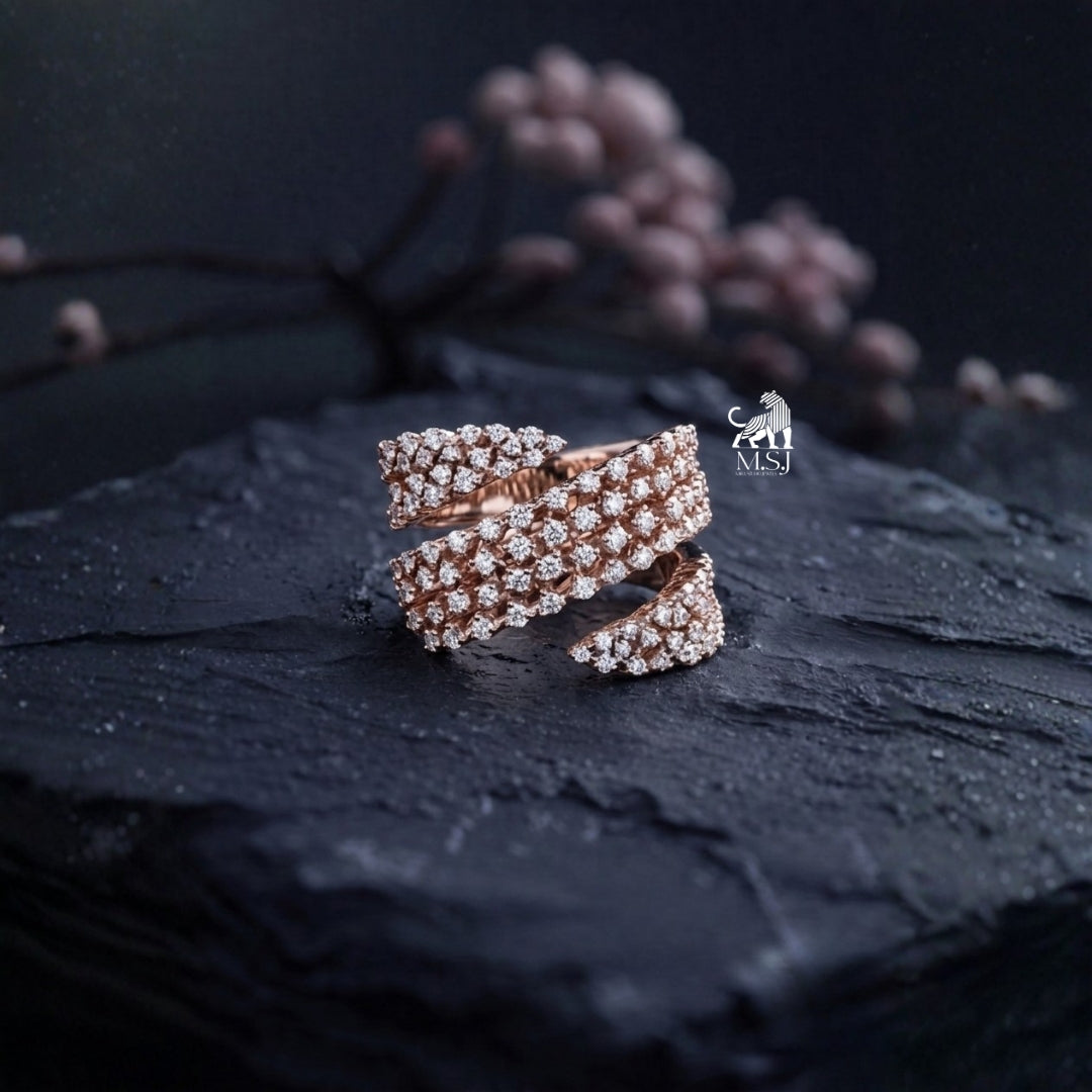 Celeste Lab-Grown Diamond-Encrusted Crossover Ring