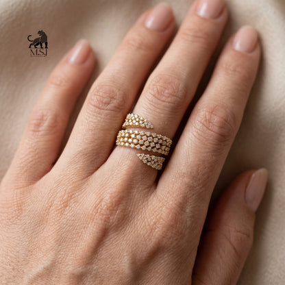 Celeste Lab-Grown Diamond-Encrusted Crossover Ring