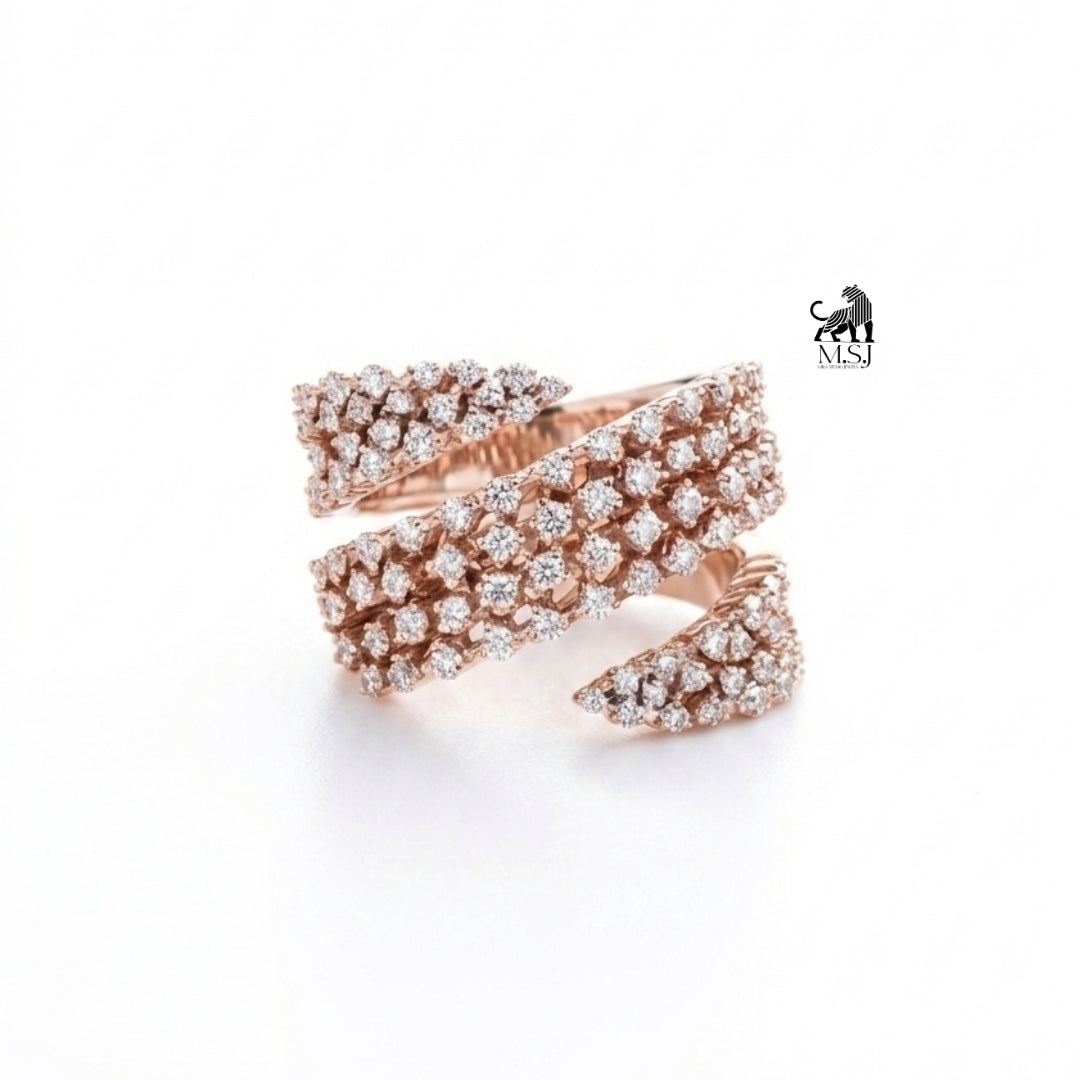Celeste Lab-Grown Diamond-Encrusted Crossover Ring