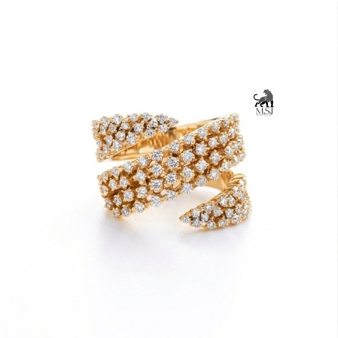 Celeste Lab-Grown Diamond-Encrusted Crossover Ring