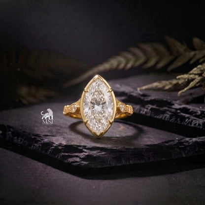 Marquise Majesty Bezel Lab-Grown Diamond Ring