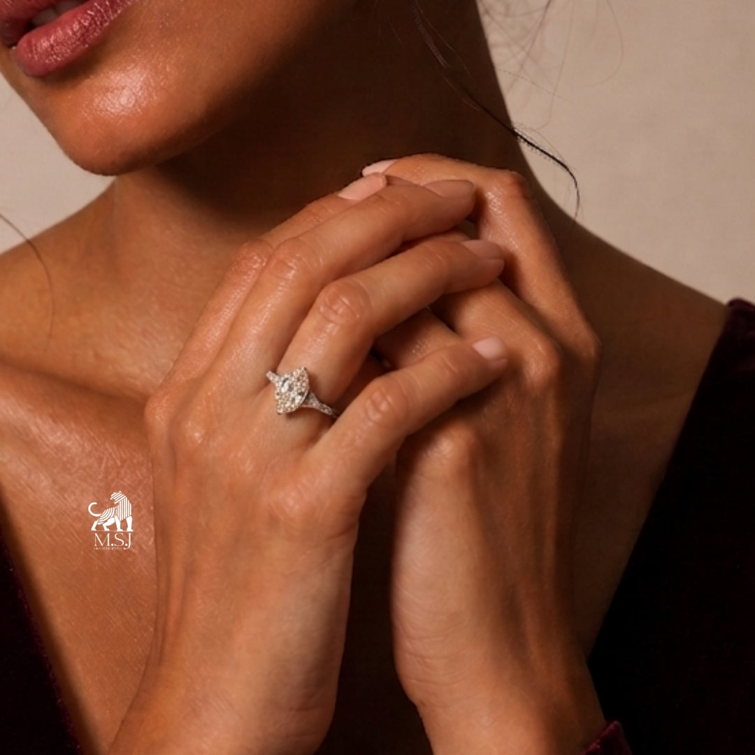 Marquise Majesty Bezel Lab-Grown Diamond Ring